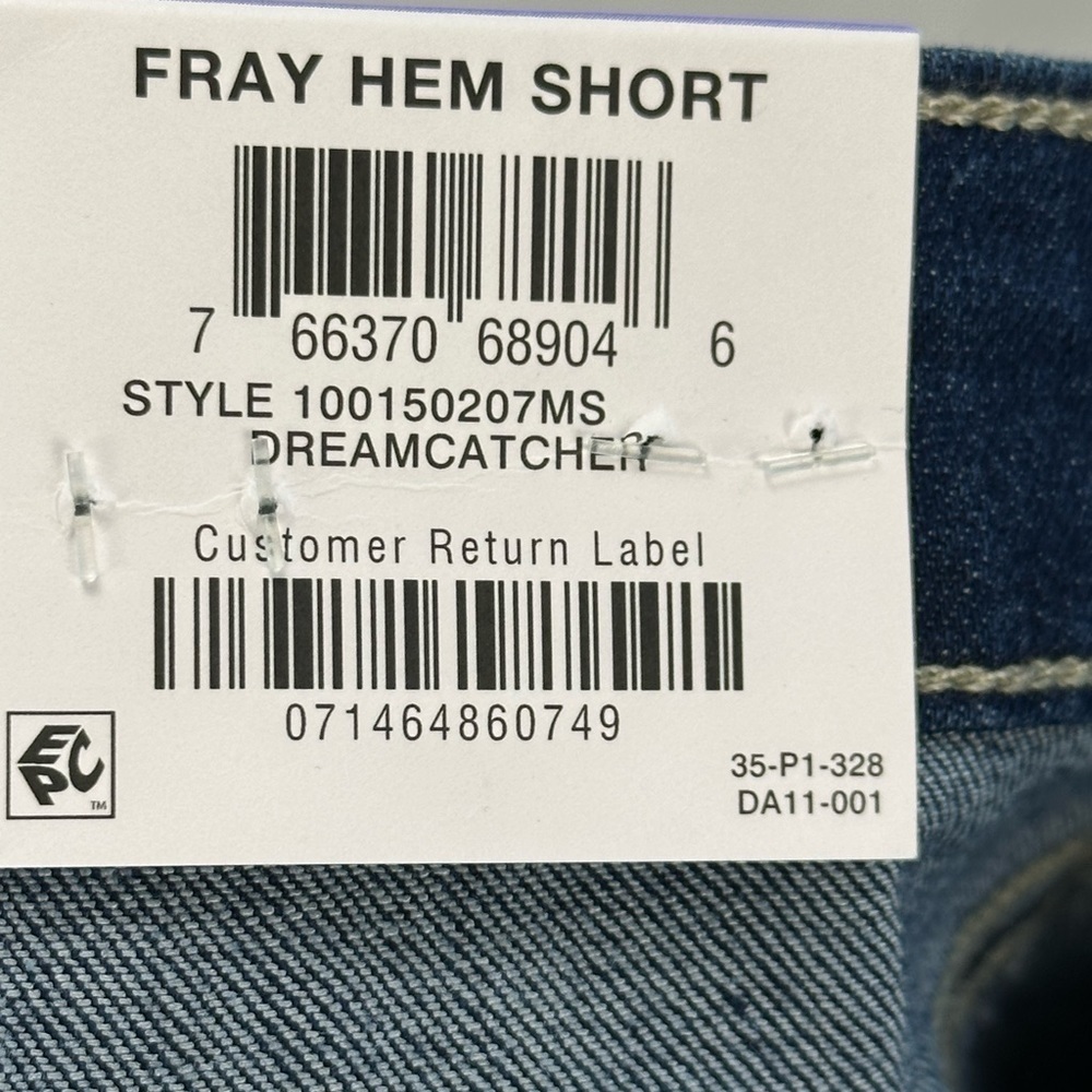 Style & Co High Rise Fray Hem Denim Shorts - Blue - size 18 - Picture 4 of 10